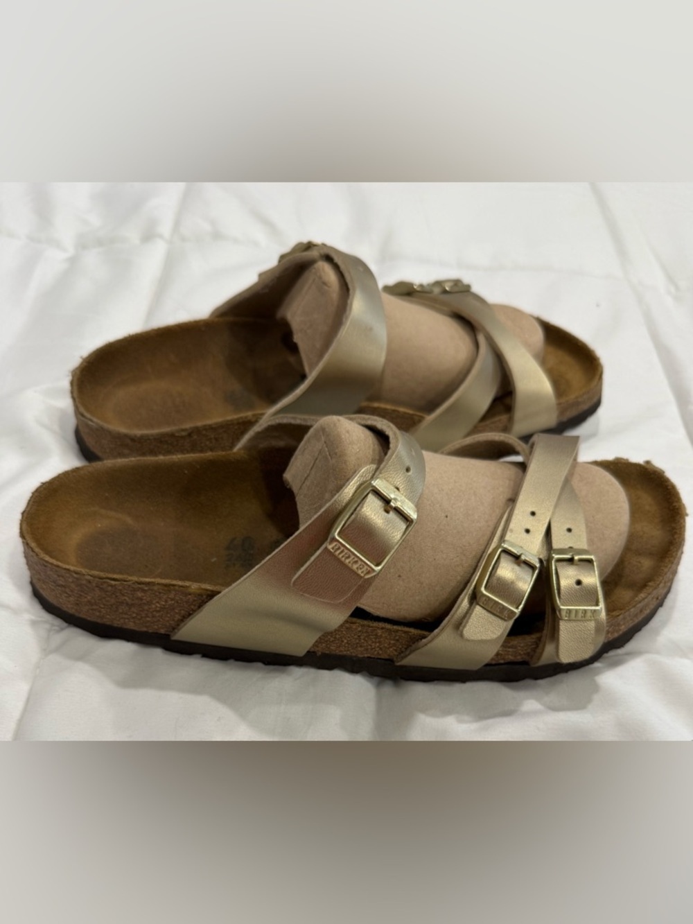Birkenstock Metallic Gold Multi-Strap Sandals